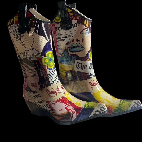 Fabulous cowboy rain boots! Madaline design - Picture 5 of 5